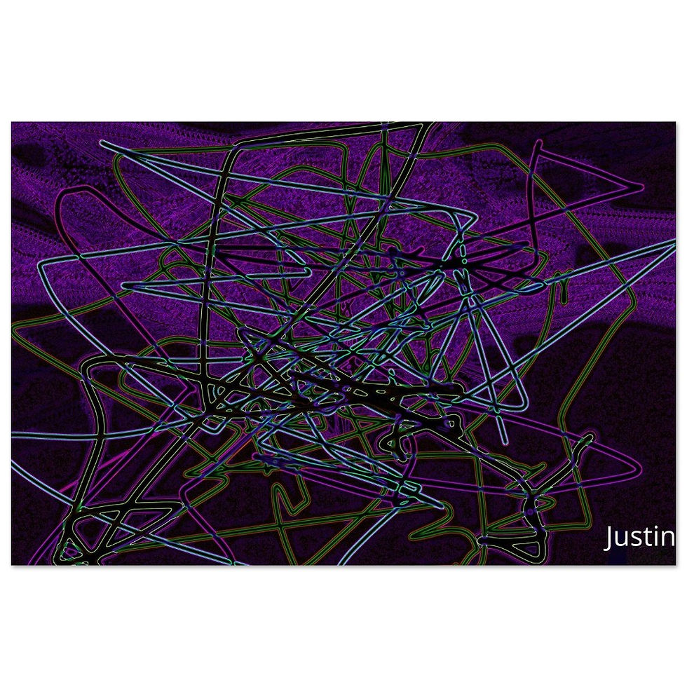 Glowing tide up strings in a room