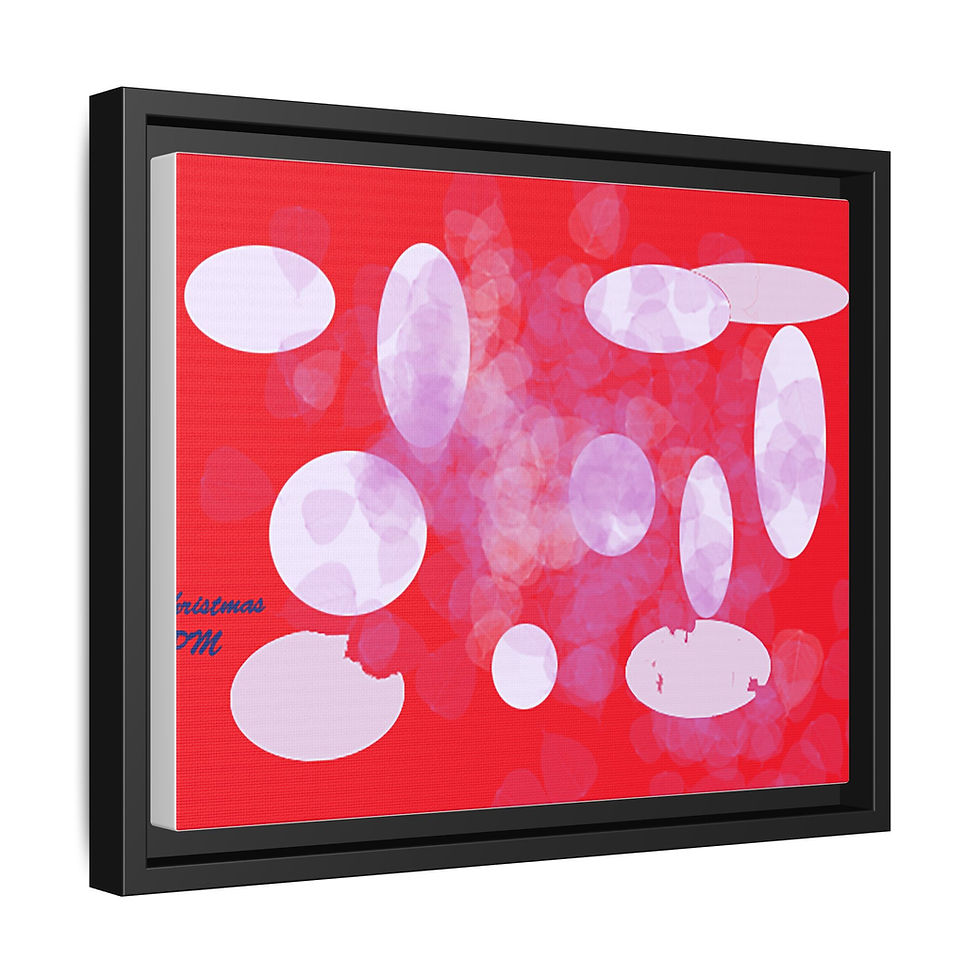 Thumbnail: Abstract Red Bokeh Matte Canvas Framed Art Print