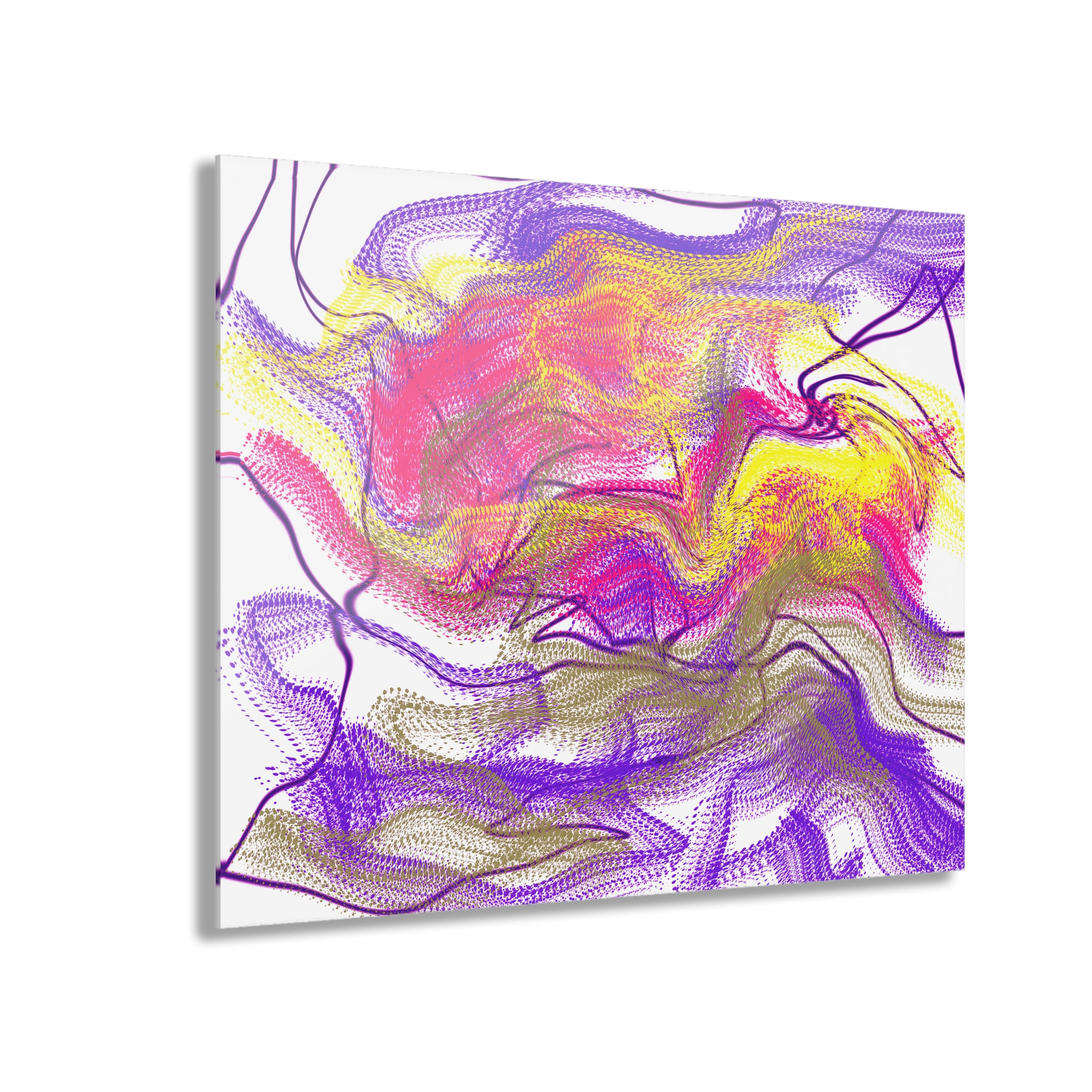 Vibrant Abstract Acrylic Print with French Cleat Hanger