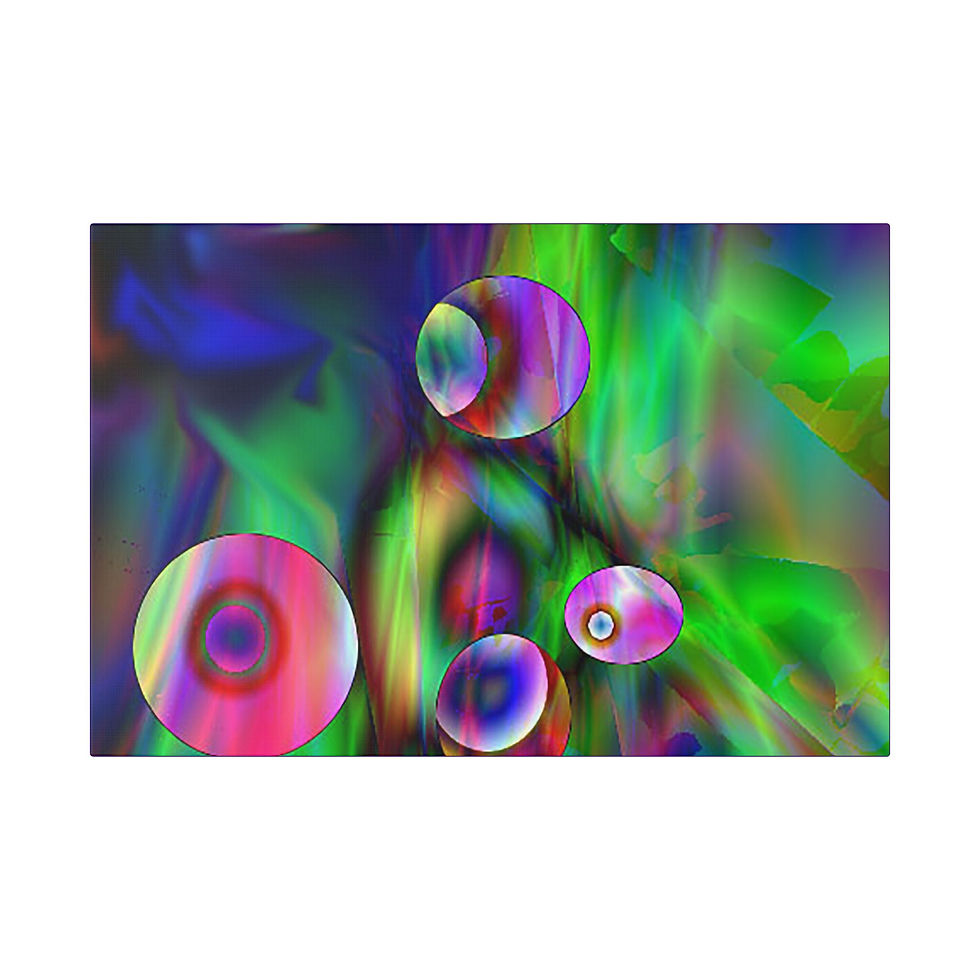 Thumbnail: Bubbles in a swamp Colorful Stretched Canvas 