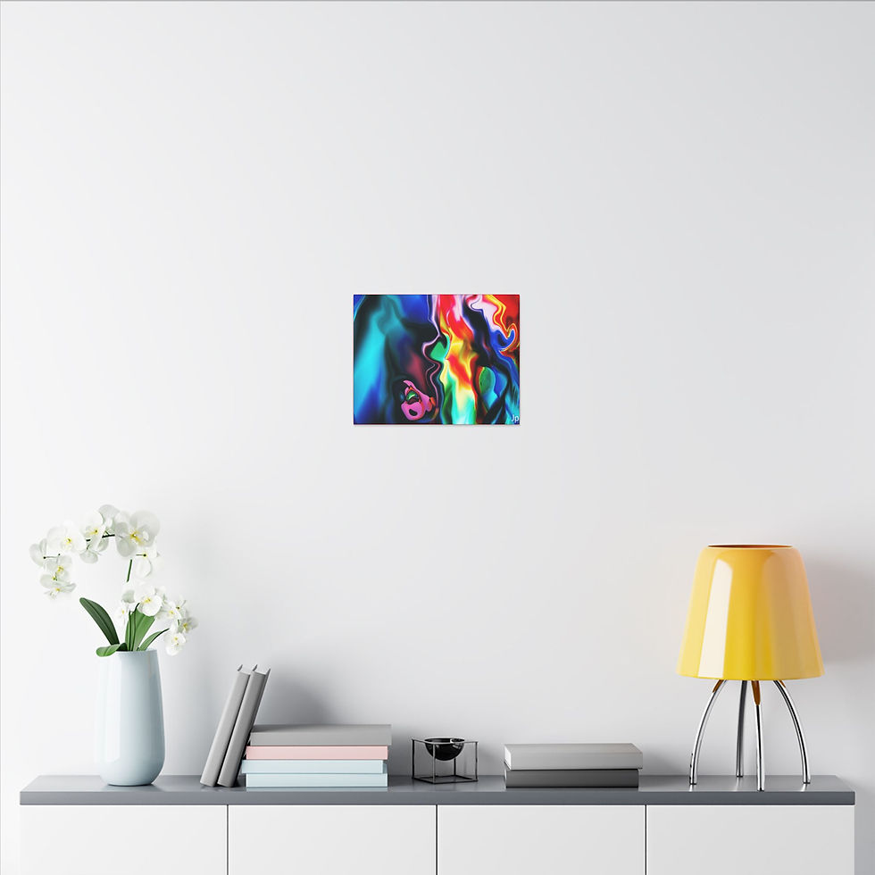 Thumbnail: Abstract Rainbow Swirl Matte Canvas Wall Art