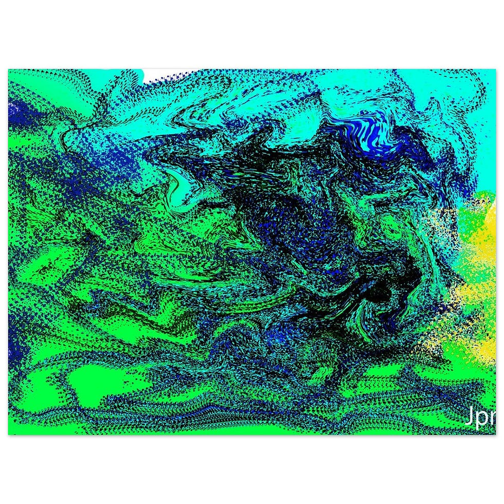 Thumbnail: yellow and blue Dust in a hot desert Aluminum print