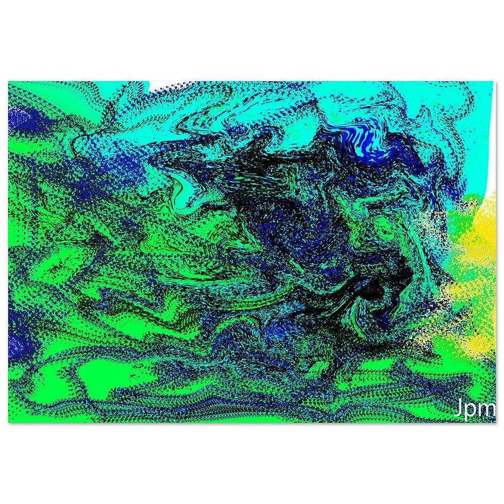 Thumbnail: yellow and blue Dust in a hot desert Aluminum print