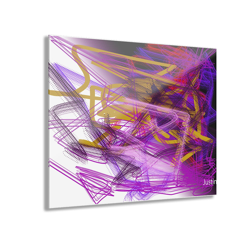 Thumbnail: pony and unicorn-Colorful Abstract Acrylic Wall Art Print -