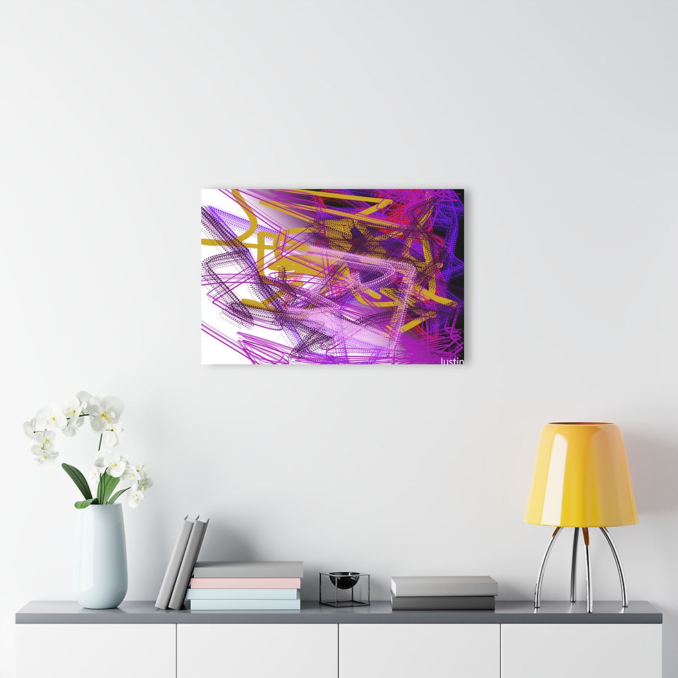 Thumbnail: pony and unicorn-Colorful Abstract Acrylic Wall Art Print -
