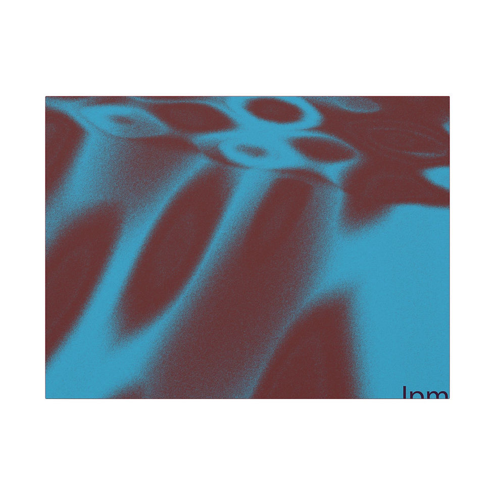 Thumbnail: Abstract Blue & Red Waves Matte Canvas Print — Modern Geometric Wall Art