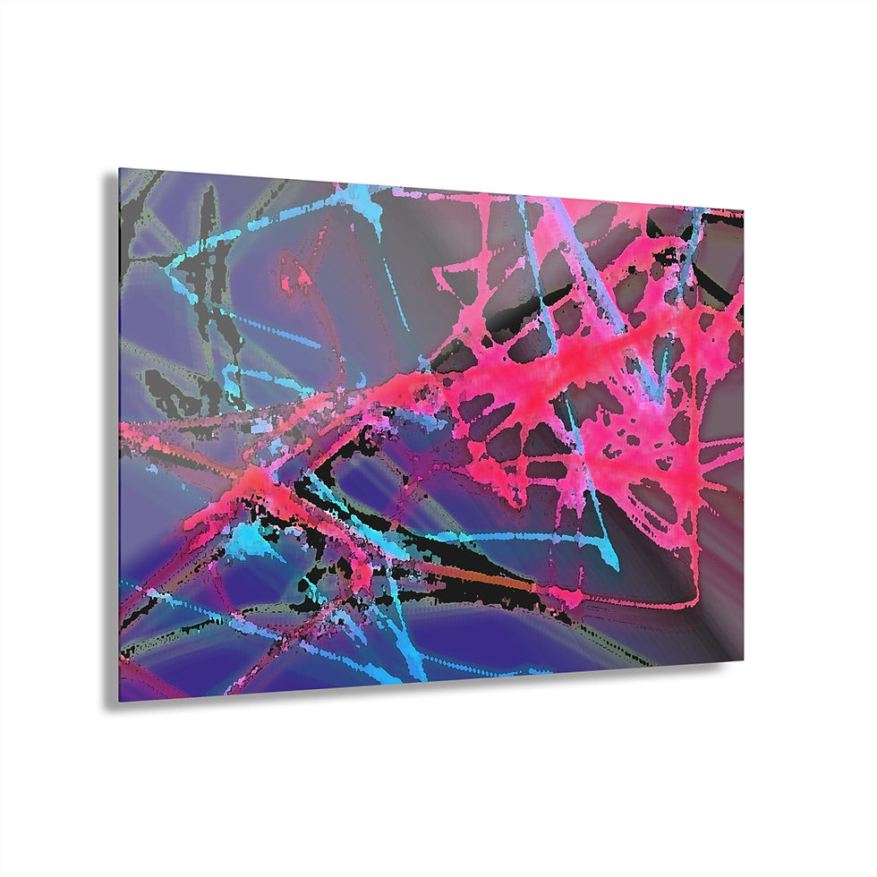 Thumbnail: sticky webs vibrant acrylic print for art lovers