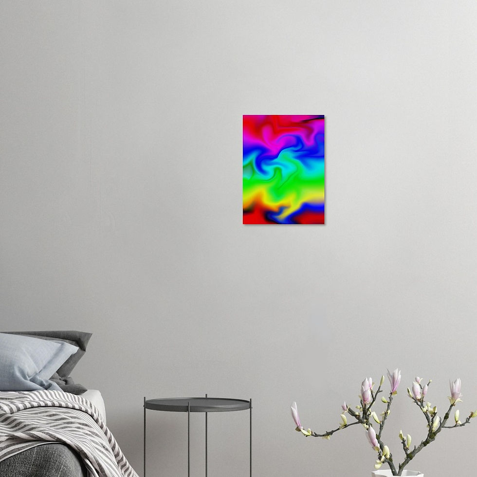 Thumbnail: Rainbow clouds outside a window Aluminum Print