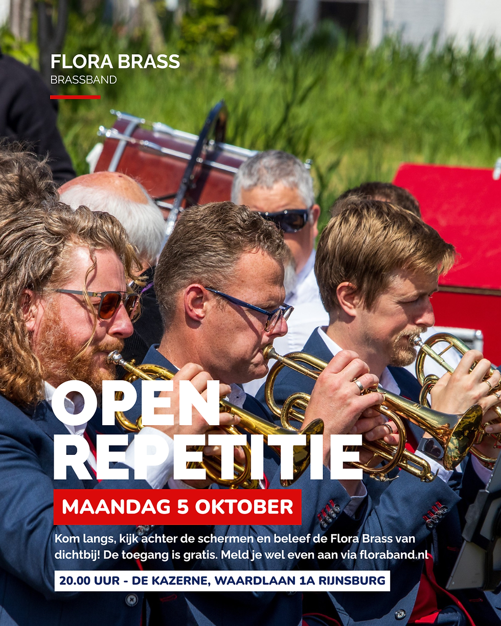 Ontdek de Flora Band en Flora Brass tijdens open repetities