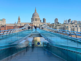 St. Paul's Cathedral from Millennium Bridge in London