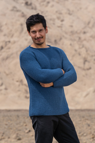 APAELEA Herren Pullover Standkragen | Strick Langarm 50% Viskose