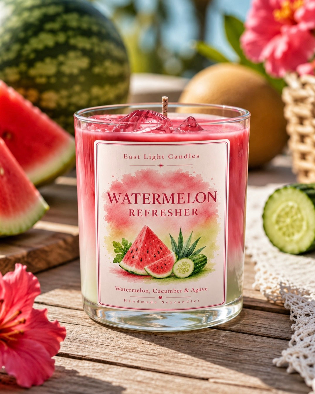 Watermelon Refresher – Erfrischende Duftkerze mit Watermelon, Cucumber & Agave