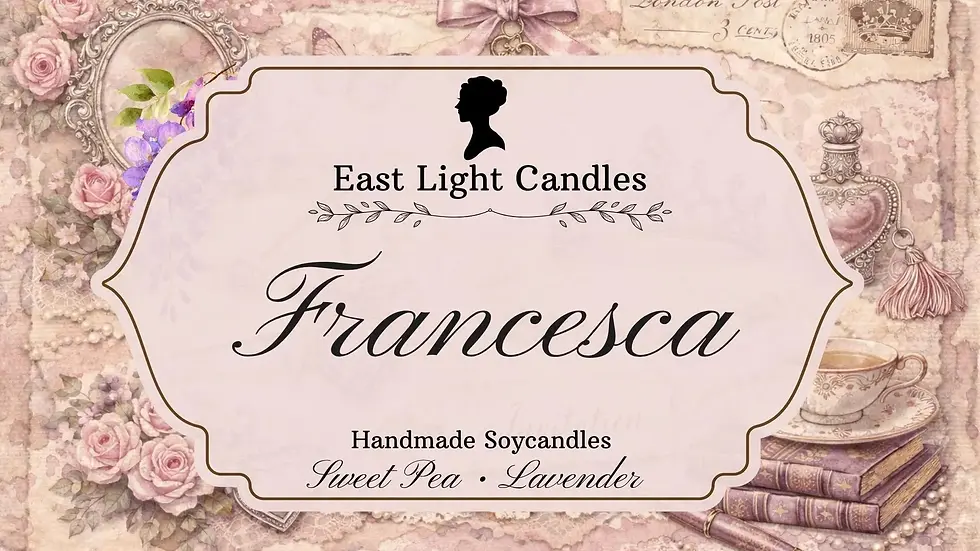 Miniaturbild: Francesca- Bridgerton Duftsojawachskerze | Kerze Vintage | Buchkerze Handgemacht
