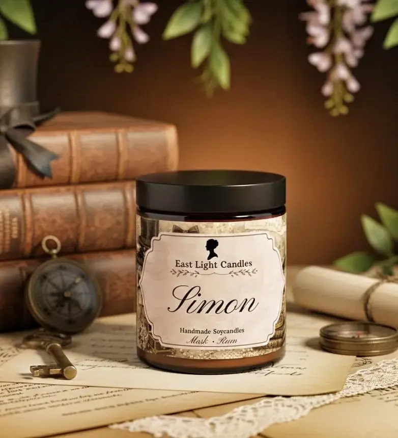Simon - Bridgerton Duftsojawachskerze | Kerze Vintage Buchkerze