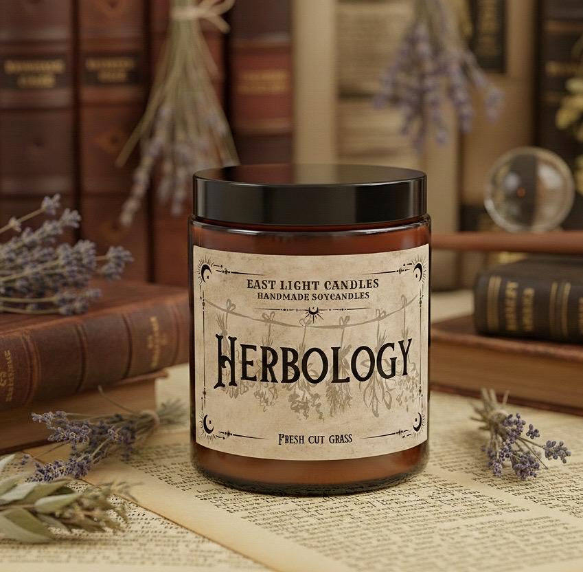Herbology Duftkerze | Botanical Wizard Candle | Sojawachs Buchkerze