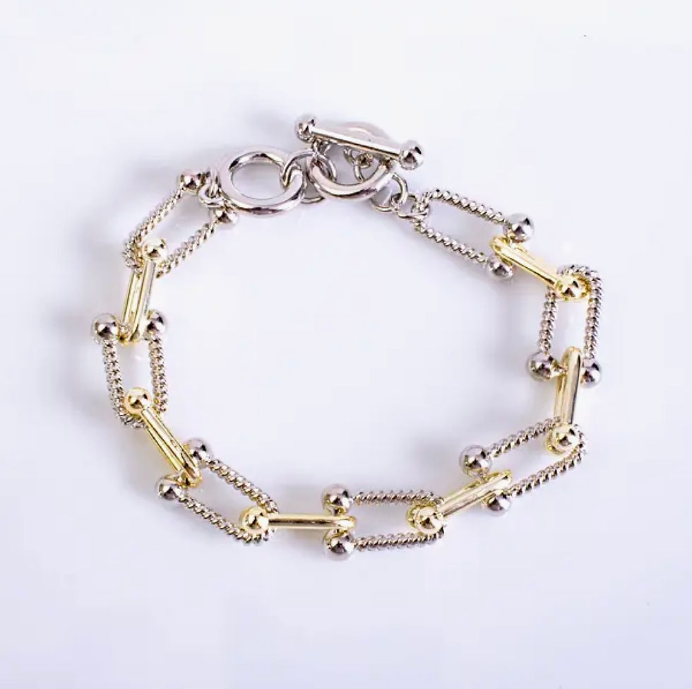Two Tone Hardware Toggle Bracelet
