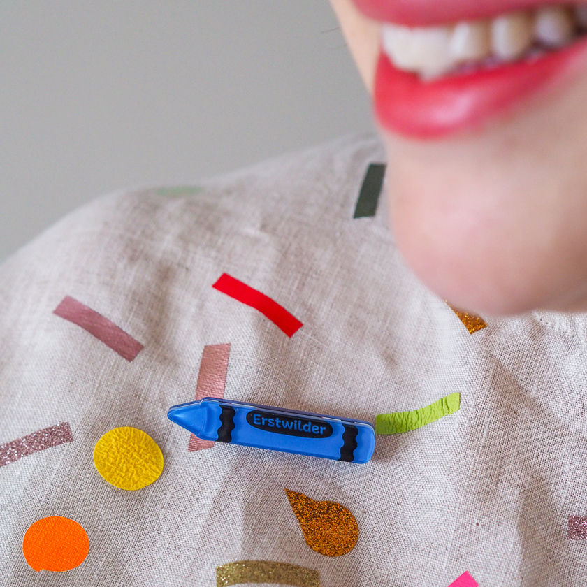 Thumbnail: Arts & Crafts - Crayon Simplified Mini Brooch - Blue