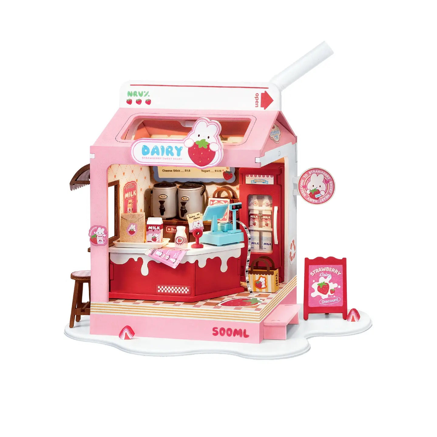 Mini House - Strawberry Milk Box
