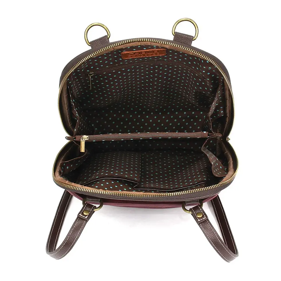 Thumbnail: Backpack Purse - Paw Print Burgundy