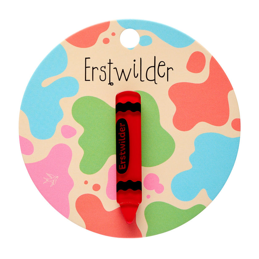 Thumbnail: Arts & Crafts - The Crayon Simplified Mini Brooch in Red