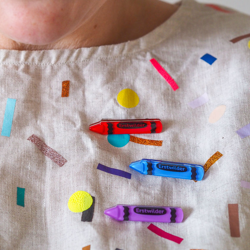 Thumbnail: Arts & Crafts - Crayon Simplified Mini Brooch - Purple