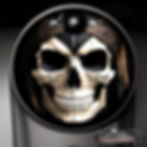 Dread Pirate Skull design on a Harley Davidson Center Console Latch Fuel Door Cover