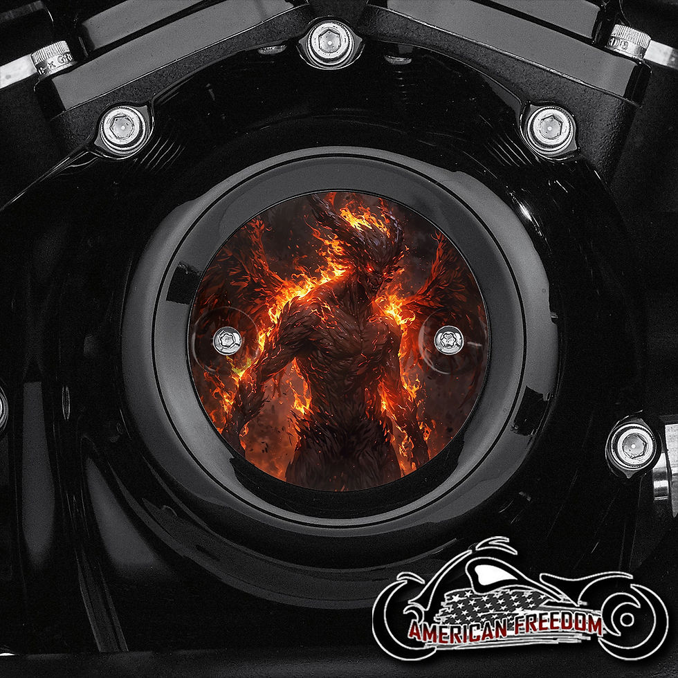 Mutated Demon design on a Harley Davidson 2 Hole Milwaukee 8 Timing Cover