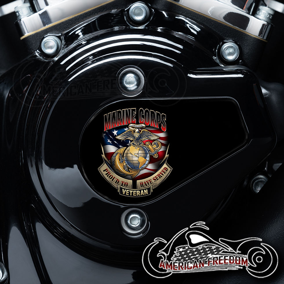 Thumbnail: Marine Corps Veteran design on a Harley Davidson VVT Timing Medallion