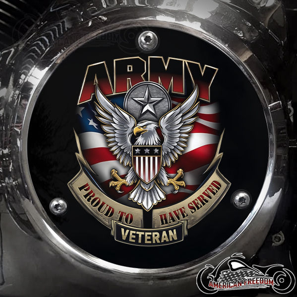 Thumbnail: Army Veteran design on a Harley Davidson 3 Hole Big Twin EVO Derby