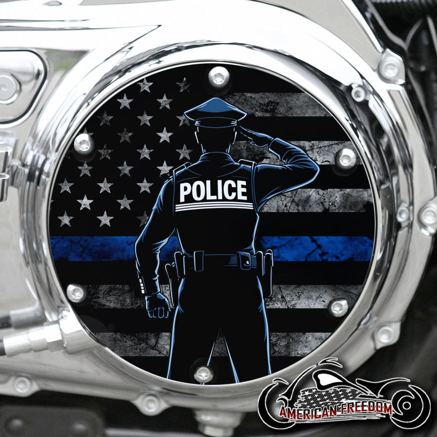Thumbnail: Police Salute design on a Harley Davidson 6 Hole Sportster Derby