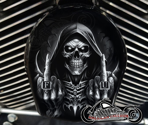 F U Reaper | Harley Davidson Horn Cover | Customderbys