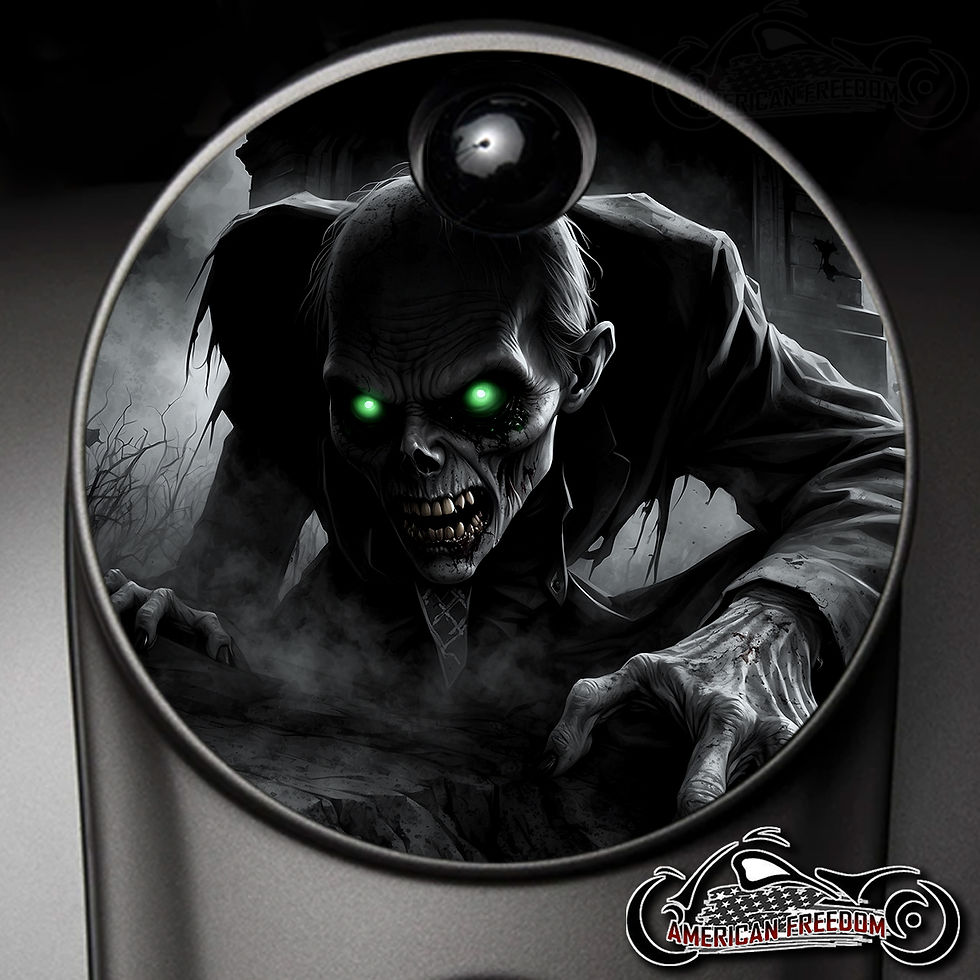 Thumbnail: Zombie Green design on a Harley Davidson Center Console Latch Fuel Door Cover