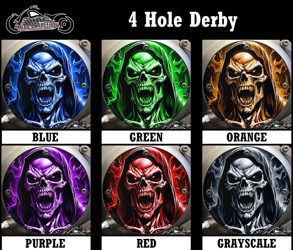 Thumbnail: Vampire Reaper design on a Harley Davidson 4 Hole Sportster Derby