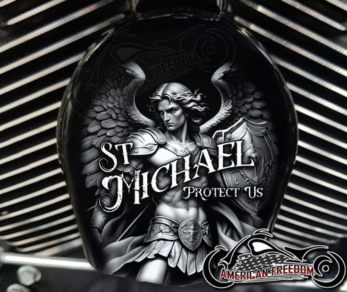 St Michael Protect Us | Harley Davidson Horn Cover | Customderbys