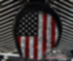 Red White American Flag design on a Harley Davidson Horn Cover
