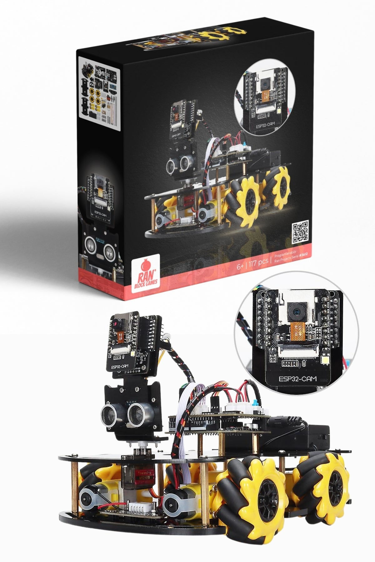 RanProject 3: Kameralı, WiFi Kontrollü Akıllı Robot - DIY Kit