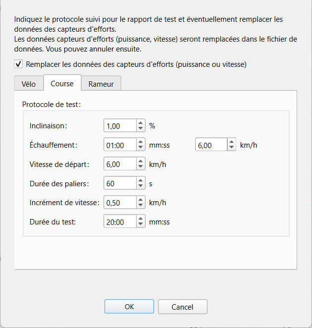 Fenêtre d'édition du protocole.