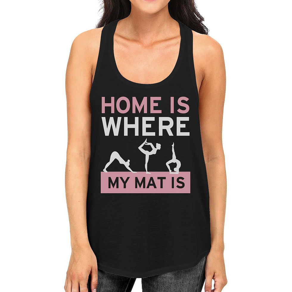 Thumbnail: Home Is Where My Mat Is Tank Top Work Out Tanks Cute Yoga Racerback