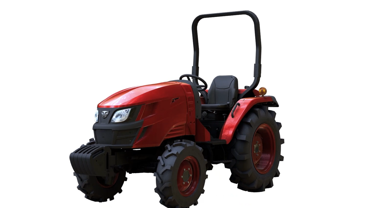 TYM T474 tractor three quarter view, no background