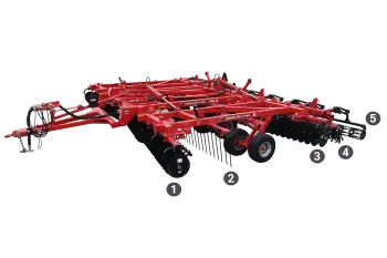 Red KUHN Excelerator XT 8010 for vertical tillage