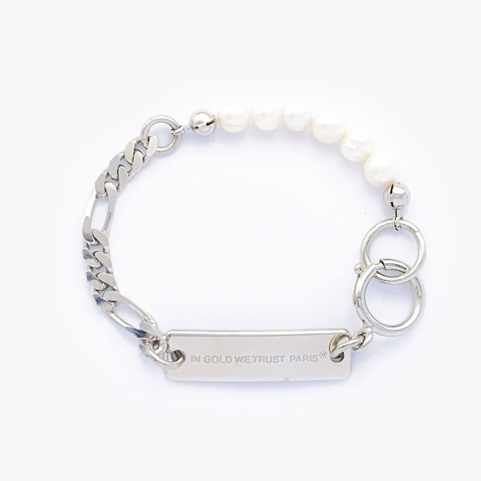 BRACELET - THIN FIGARO / PEARLS - PALLA