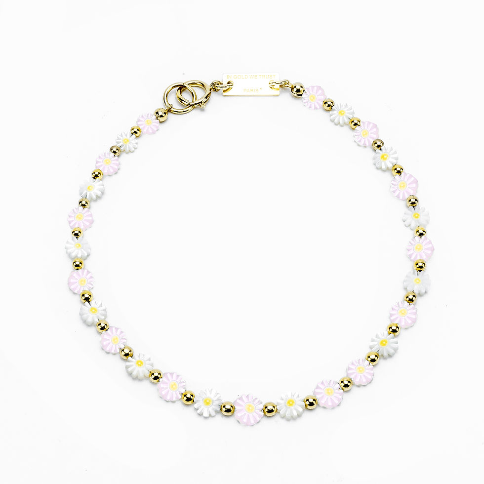 NECKLACE "FLOWER PINK" - GLD