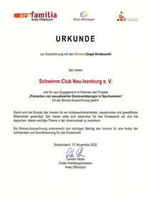 SCN erhält Bronze-Siegel „Kindeswohl“ vom Kreis Offenbach