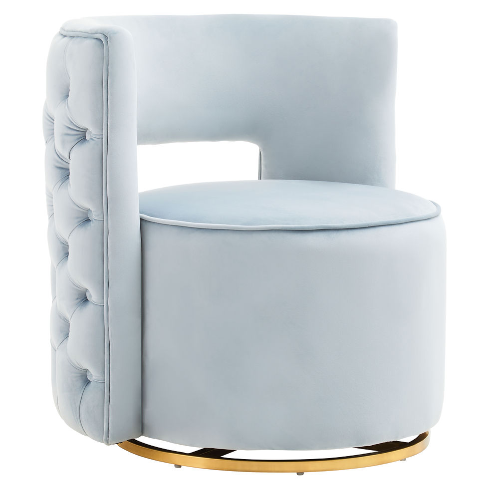Thumbnail: Santorina Blue Velvet Swivel Chair