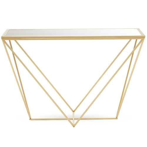 Solstice Gold Finish Rectangular Console Table | RIT INTERIOR DESIGN