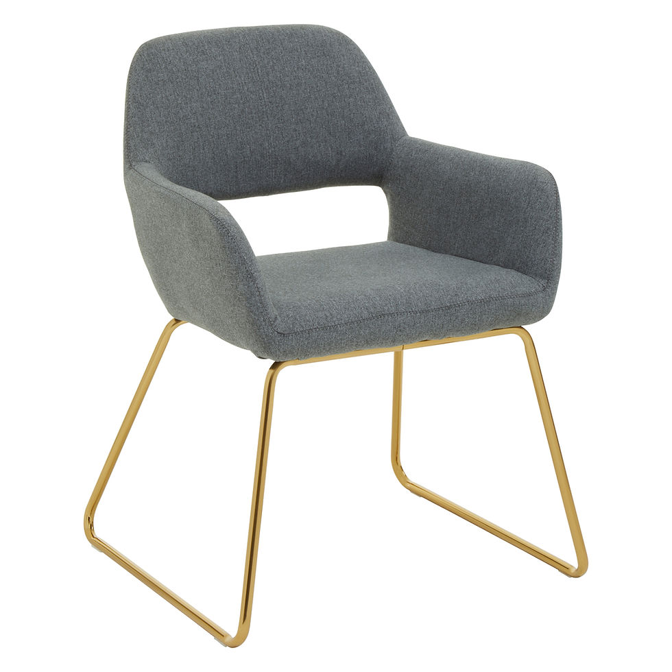 Thumbnail: Kyoto Grey and Gold Dining Chair