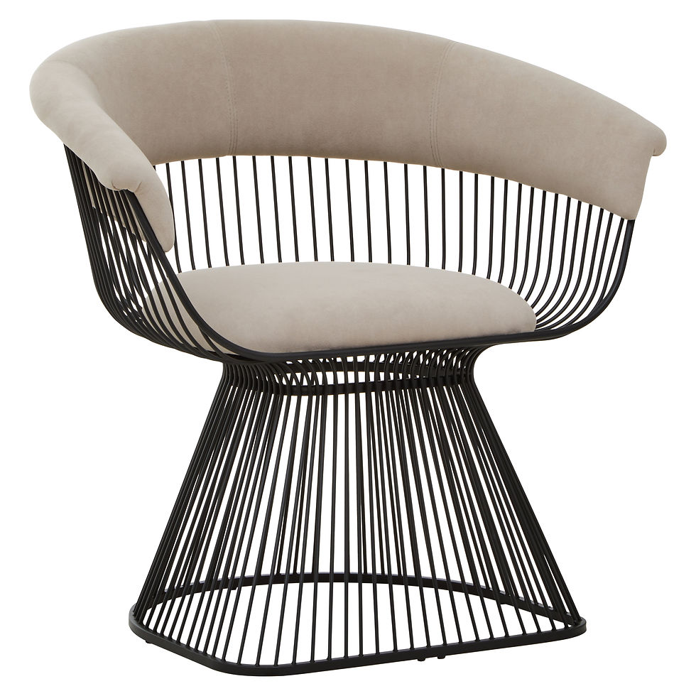 Thumbnail: Amalfi Mink Velvet and Black Frame Chair