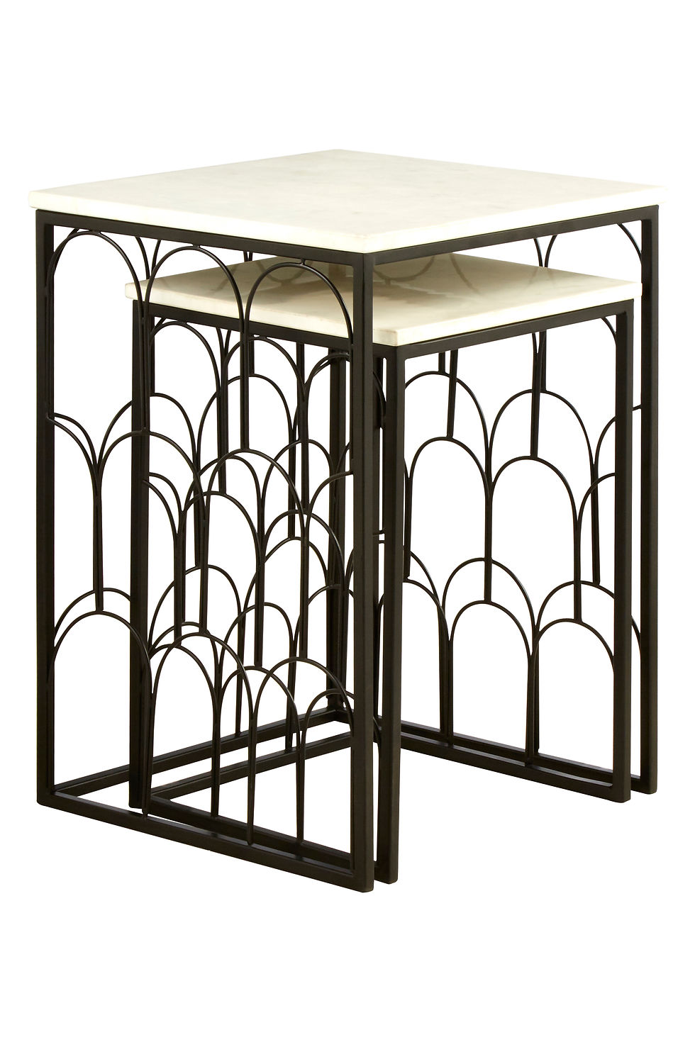 Thumbnail: Ariston Set Of 2 Marble Tops Side Tables