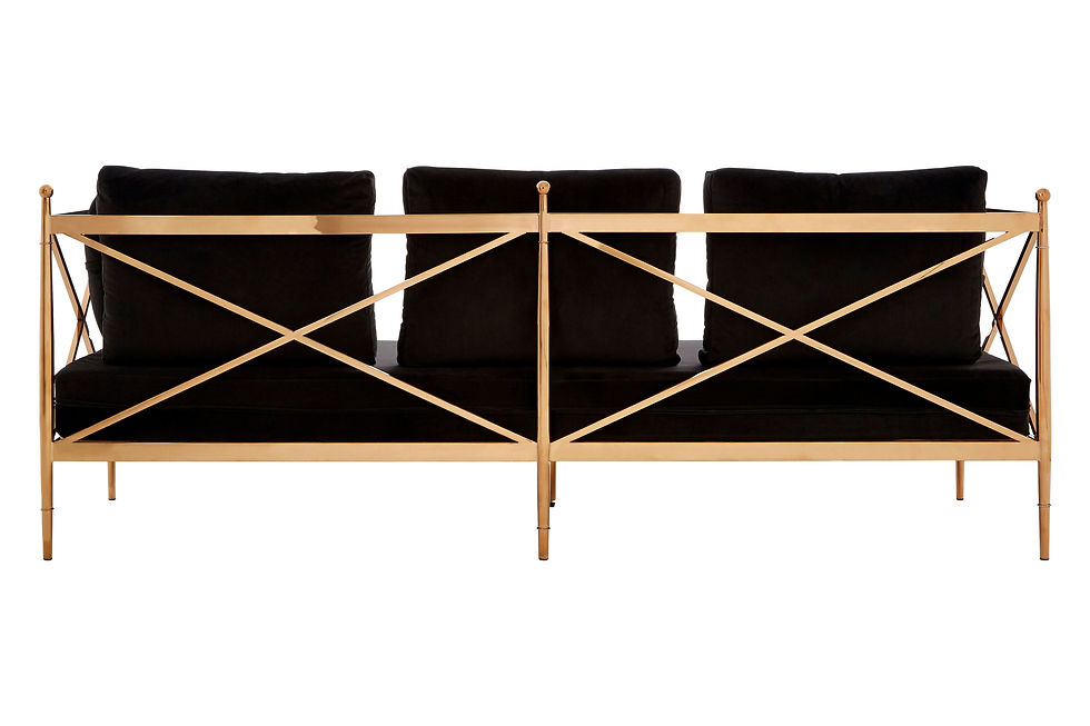 Thumbnail: Novalux  3 Seat Rose Gold Lattice Arms Sofa