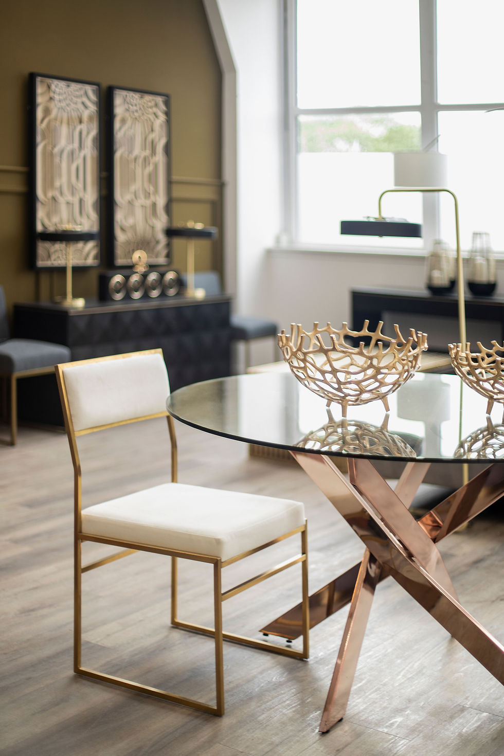 Thumbnail: Vienna Milky White Velvet Dining Chair